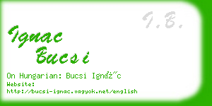 ignac bucsi business card